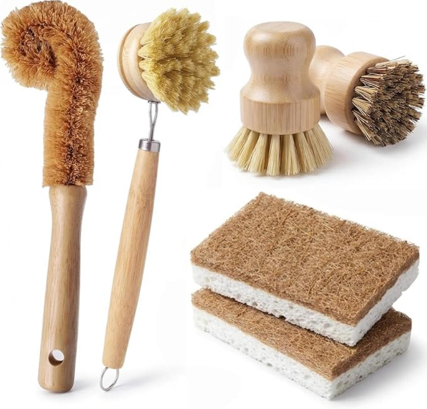 6 PCS Bamboo Dish Brush Set -  - огляд і ціна Substrate Coconut Fiber